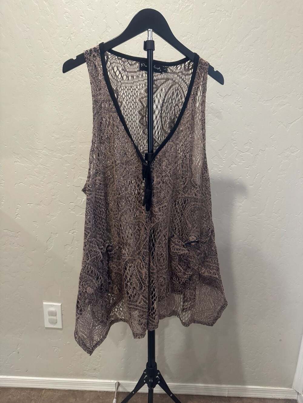Pretty Angel Boho-Style Crotchet Knit Asymmetrical Vest